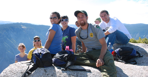 UC Merced students hiking in Yosemite National Park