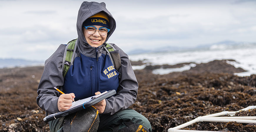 Field researcher at California's tidal pools.